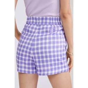 Anthropologie Hutch Pleated Gingham Shorts